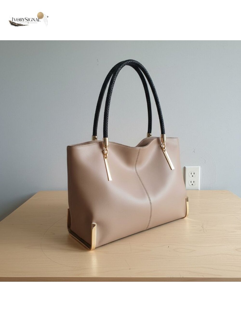 Genuine Leather Large Tote Bag for Women Minimalist Top-Handle Shoulder Purse